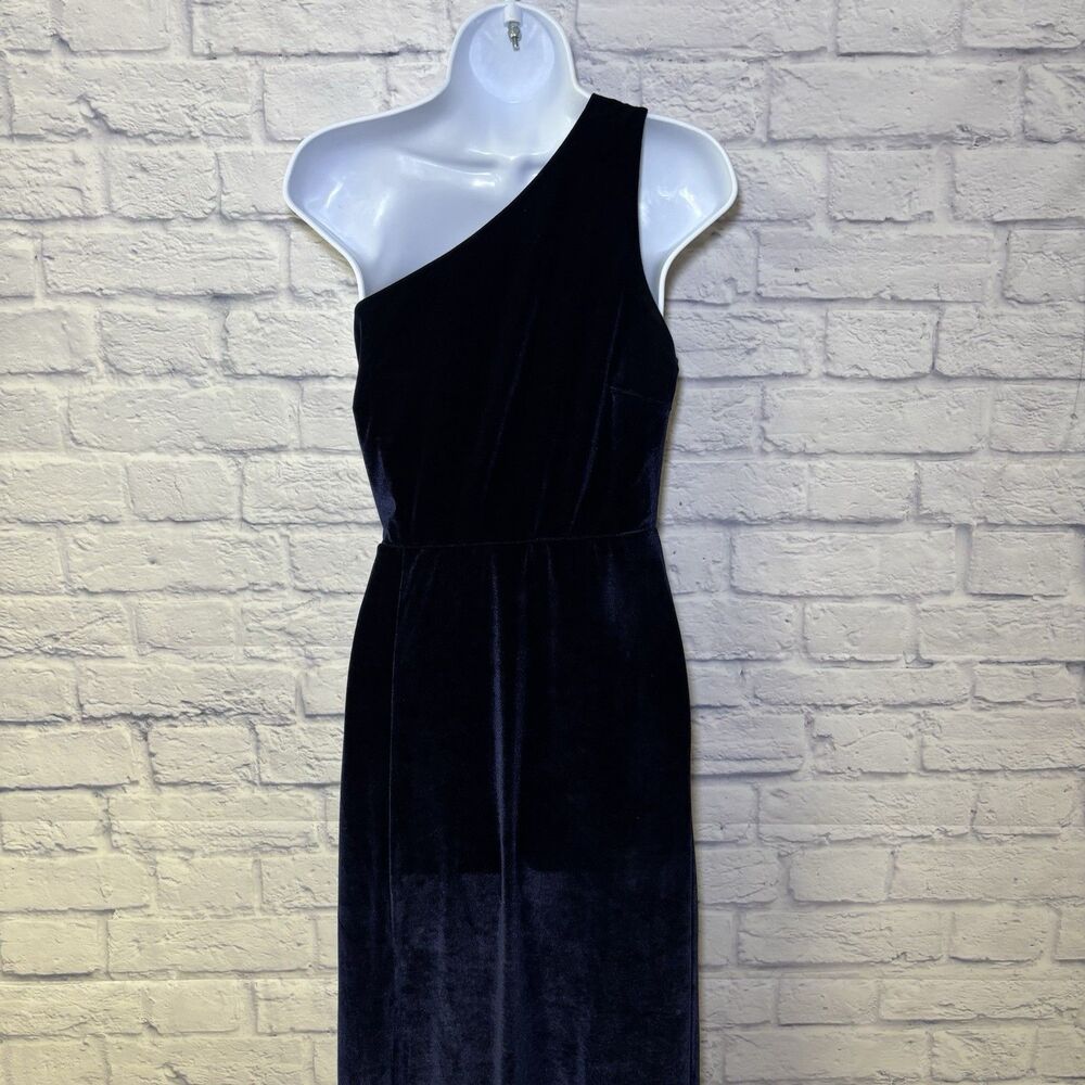 Baltic Born Tatiana Velvet One Shoulder Maxi Dress Medium Midnight Blue - Picture 13 of 16